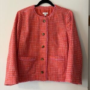J. Jill Dahlia Tweed Jacket Clementine Multi Size Medium Button front
